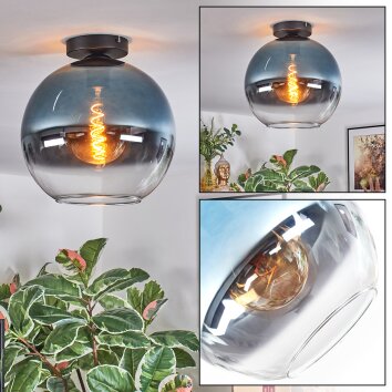 Koyoto Plafondlamp, Kogellampje 12 cm Blauw, Duidelijk, 1-licht