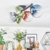 Chehalis Plafondlamp, Kogellampje Blauw, Groen, Duidelijk, Koperkleurig, 5-lichts