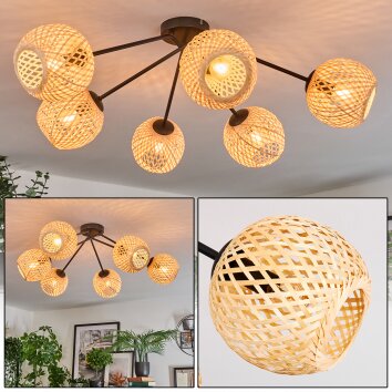 Basto Plafondlamp, Kogellampje Natuurlijke kleuren, 6-lichts