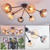 Koyoto Plafondlamp, Kogellampje 77.5 cm Amber, Duidelijk, Rookkleurig, 6-lichts