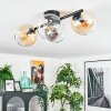 Koyoto Plafondlamp, Kogellampje Amber, Duidelijk, Rookkleurig, 4-lichts