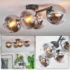 Koyoto Plafondlamp, Kogellampje Chroom, Duidelijk, Rookkleurig, 4-lichts