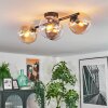Gastor Plafondlamp, Kogellampje Amber, Duidelijk, Rookkleurig, 4-lichts