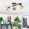 Gastor Plafondlamp, Kogellampje Amber, Duidelijk, Rookkleurig, 4-lichts