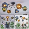 Koyoto Plafondlamp, Kogellampje 77.5 cm Blauw, Goud, Groen, 6-lichts