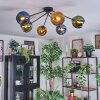 Koyoto Plafondlamp, Kogellampje 77.5 cm Blauw, Goud, Groen, 6-lichts