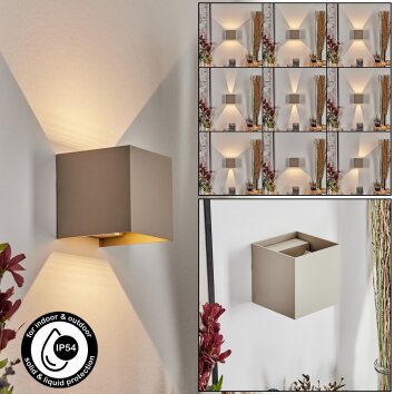 Tamarin Wandlamp voor buiten, Licht omhoog & omlaag, Wandlamp LED Beige, 2-lichts