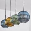 Koyoto Hanglamp, Kogellampje, Hanglamp Blauw, Goud, Groen, 4-lichts