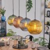 Koyoto Hanglamp, Kogellampje, Hanglamp Blauw, Goud, Groen, Koperkleurig, 4-lichts