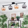 Ripoll Plafondlamp, Kogellampje Amber, Rookkleurig, 4-lichts