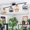 Ripoll Plafondlamp, Kogellampje Amber, Rookkleurig, 4-lichts