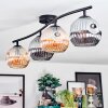 Ripoll Plafondlamp, Kogellampje Amber, Rookkleurig, 4-lichts