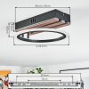 Galen Plafondlamp LED houtlook, Zwart, 1-licht