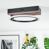 Galen Plafondlamp LED houtlook, Zwart, 1-licht