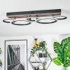 Galen Plafondlamp LED houtlook, Zwart, 1-licht