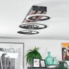 Galen Plafondlamp LED houtlook, Zwart, 1-licht