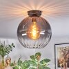 Koyoto Plafondlamp, Kogellampje 30 cm Duidelijk, Rookkleurig, 1-licht