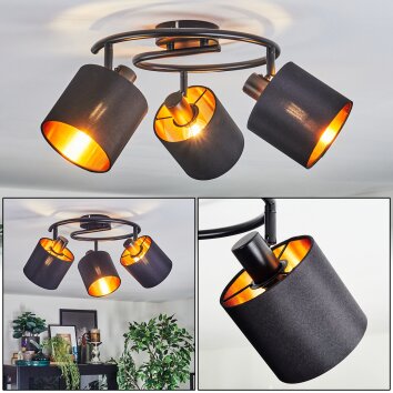 Alsen Plafondlamp, Plafondspot Zwart, 3-lichts