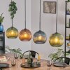 Koyoto Hanglamp, Kogellampje, Hanglamp Blauw, Groen, Koperkleurig, 4-lichts