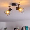 Kenia Plafondlamp Grijs, Zwart, 2-lichts
