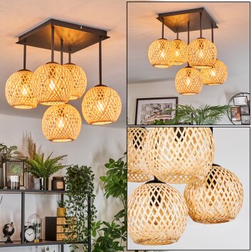 Basto Plafondlamp, Kogellampje Natuurlijke kleuren, 5-lichts