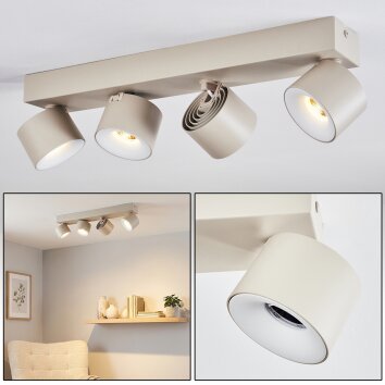 Narel Plafondlamp LED Zandkleurig, 4-lichts