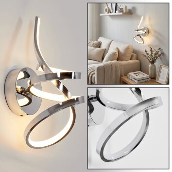 Lunor Wandlamp, Muurspot LED Chroom, 1-licht