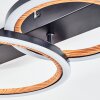 Galor Plafondlamp LED houtlook, Zwart, 1-licht