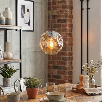 Ripoll Hanglamp, Kogellampje, Hanglamp Amber, 1-licht