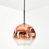 Ripoll Hanglamp, Kogellampje, Hanglamp Duidelijk, Koperkleurig, 1-licht