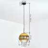 Koyoto Hanglamp, Kogellampje, Hanglamp Goud, Duidelijk, 1-licht