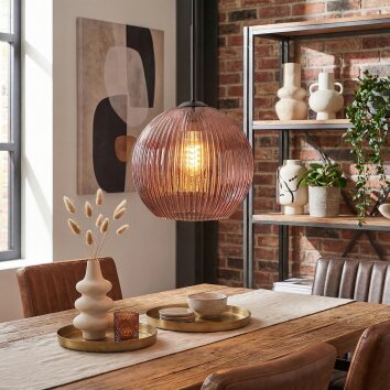 Koyoto Hanglamp, Kogellampje, Hanglamp Koperkleurig, 1-licht