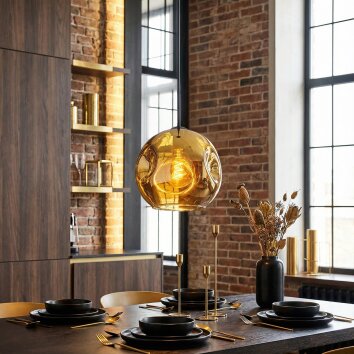 Ripoll Hanglamp, Kogellampje, Hanglamp Goud, 1-licht
