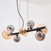 Chehalis Hanglamp, Kogellampje, Hanglamp Amber, Rookkleurig, 8-lichts