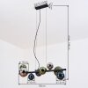Chehalis Hanglamp, Kogellampje, Hanglamp Blauw, Chroom, Groen, Rookkleurig, 8-lichts