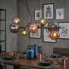 Chehalis Hanglamp, Kogellampje, Hanglamp Blauw, Groen, Koperkleurig, 8-lichts