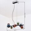 Chehalis Hanglamp, Kogellampje, Hanglamp Blauw, Groen, Koperkleurig, 8-lichts