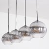 Koyoto Hanglamp, Kogellampje, Hanglamp Duidelijk, Rookkleurig, 4-lichts
