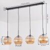 Koyoto Hanglamp, Kogellampje, Hanglamp Amber, 4-lichts