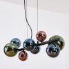Chehalis Hanglamp, Kogellampje, Hanglamp Blauw, Groen, Koperkleurig, 8-lichts