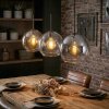 Koyoto Hanglamp, Kogellampje, Hanglamp Amber, Duidelijk, Rookkleurig, 3-lichts