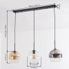 Koyoto Hanglamp, Kogellampje, Hanglamp Amber, Duidelijk, Rookkleurig, 3-lichts