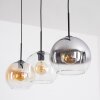 Koyoto Hanglamp, Kogellampje, Hanglamp Amber, Duidelijk, Rookkleurig, 3-lichts