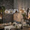 Ripoll Hanglamp, Kogellampje, Hanglamp Amber, Duidelijk, Rookkleurig, 4-lichts