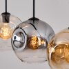 Ripoll Hanglamp, Kogellampje, Hanglamp Amber, Duidelijk, Rookkleurig, 4-lichts