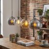 Koyoto Hanglamp, Kogellampje, Hanglamp Amber, Chroom, Duidelijk, Rookkleurig, 4-lichts