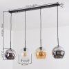 Koyoto Hanglamp, Kogellampje, Hanglamp Amber, Chroom, Duidelijk, Rookkleurig, 4-lichts
