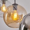 Koyoto Hanglamp, Kogellampje, Hanglamp Amber, Chroom, Duidelijk, Rookkleurig, 4-lichts