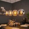 Ripoll Hanglamp, Kogellampje, Hanglamp Amber, Duidelijk, Rookkleurig, 4-lichts