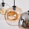 Ripoll Hanglamp, Kogellampje, Hanglamp Amber, Duidelijk, Rookkleurig, 4-lichts